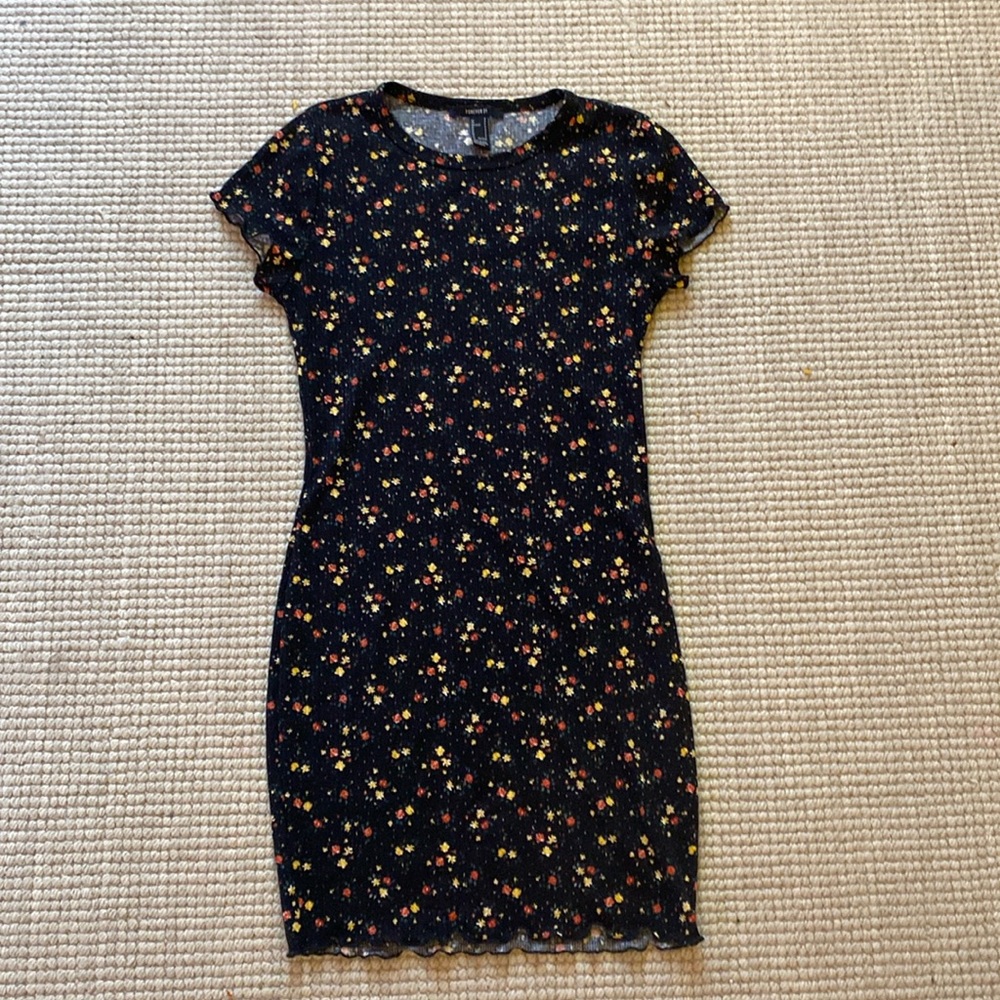 forever 21 black floral dress
